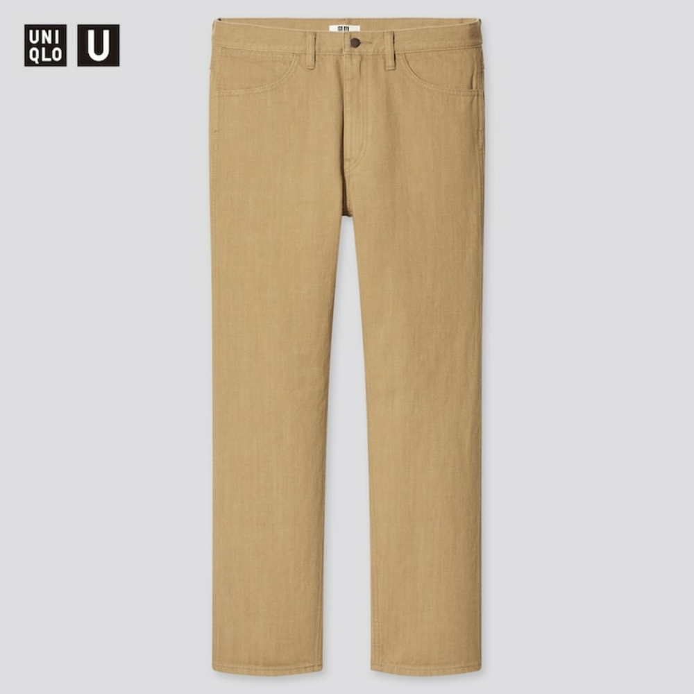Uniqlo U Regular Fit Jeans, W29, Beige